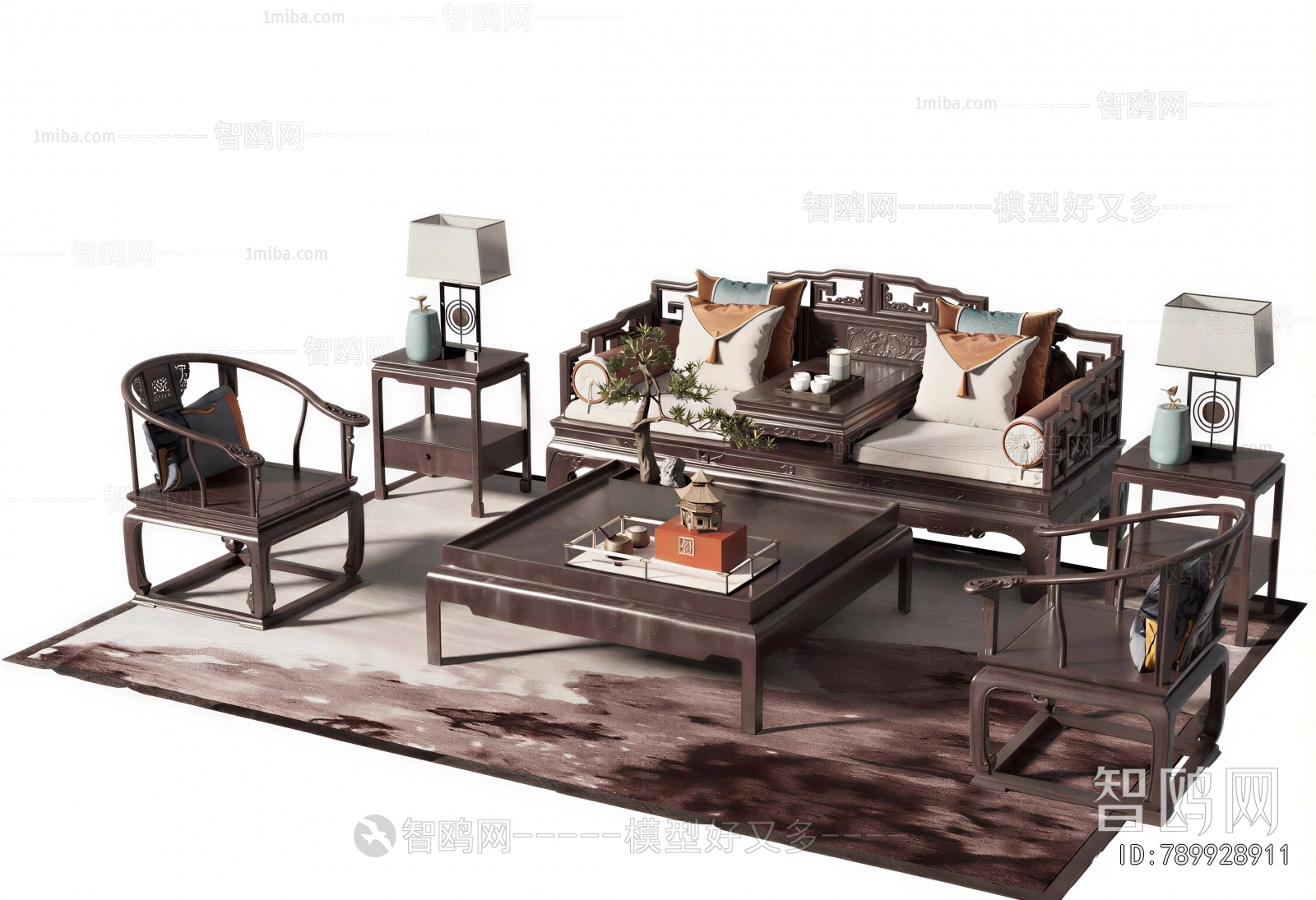 New Chinese Style Sofa Combination