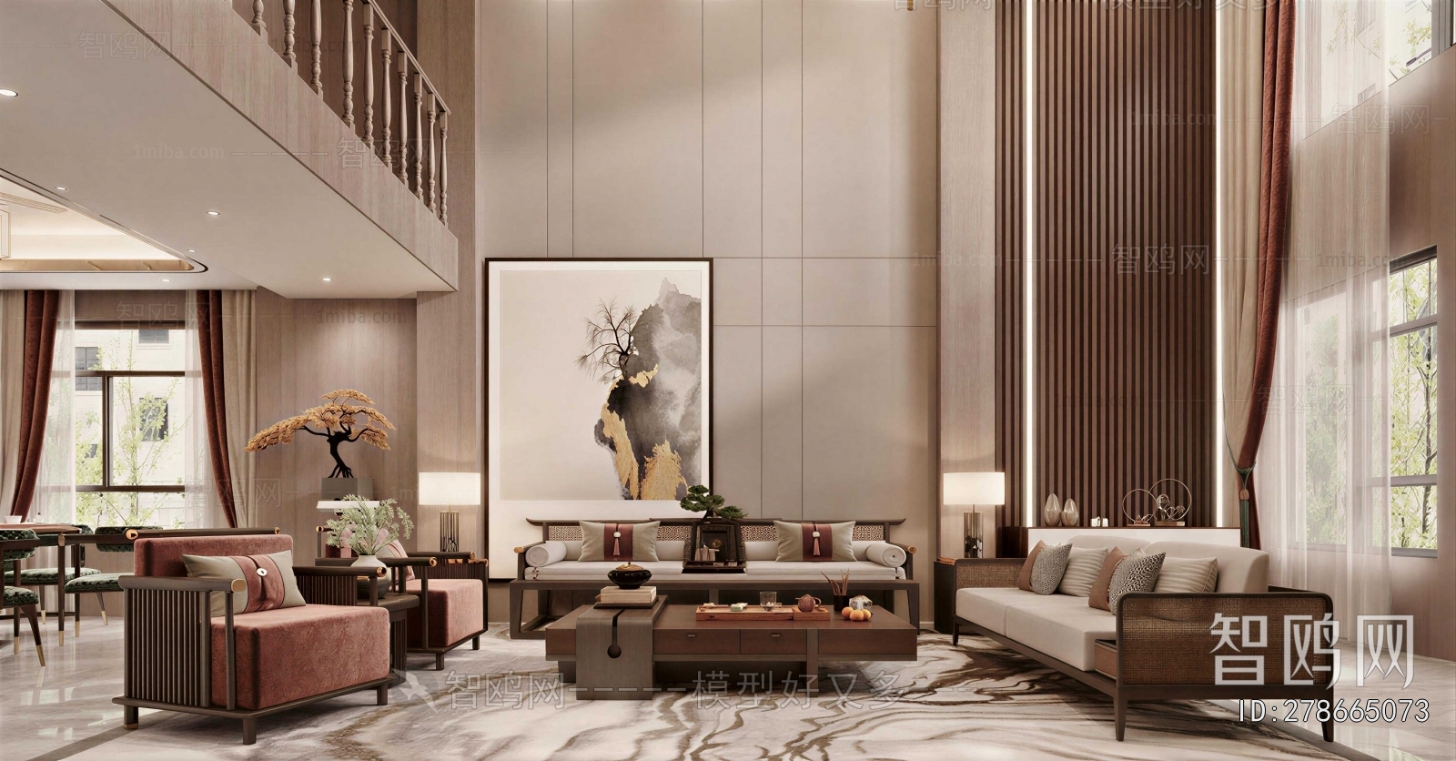 New Chinese Style A Living Room