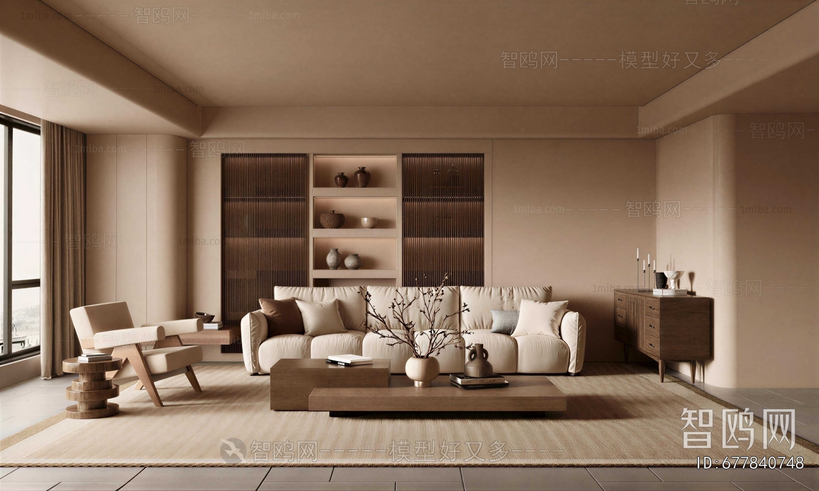 Wabi-sabi Style A Living Room