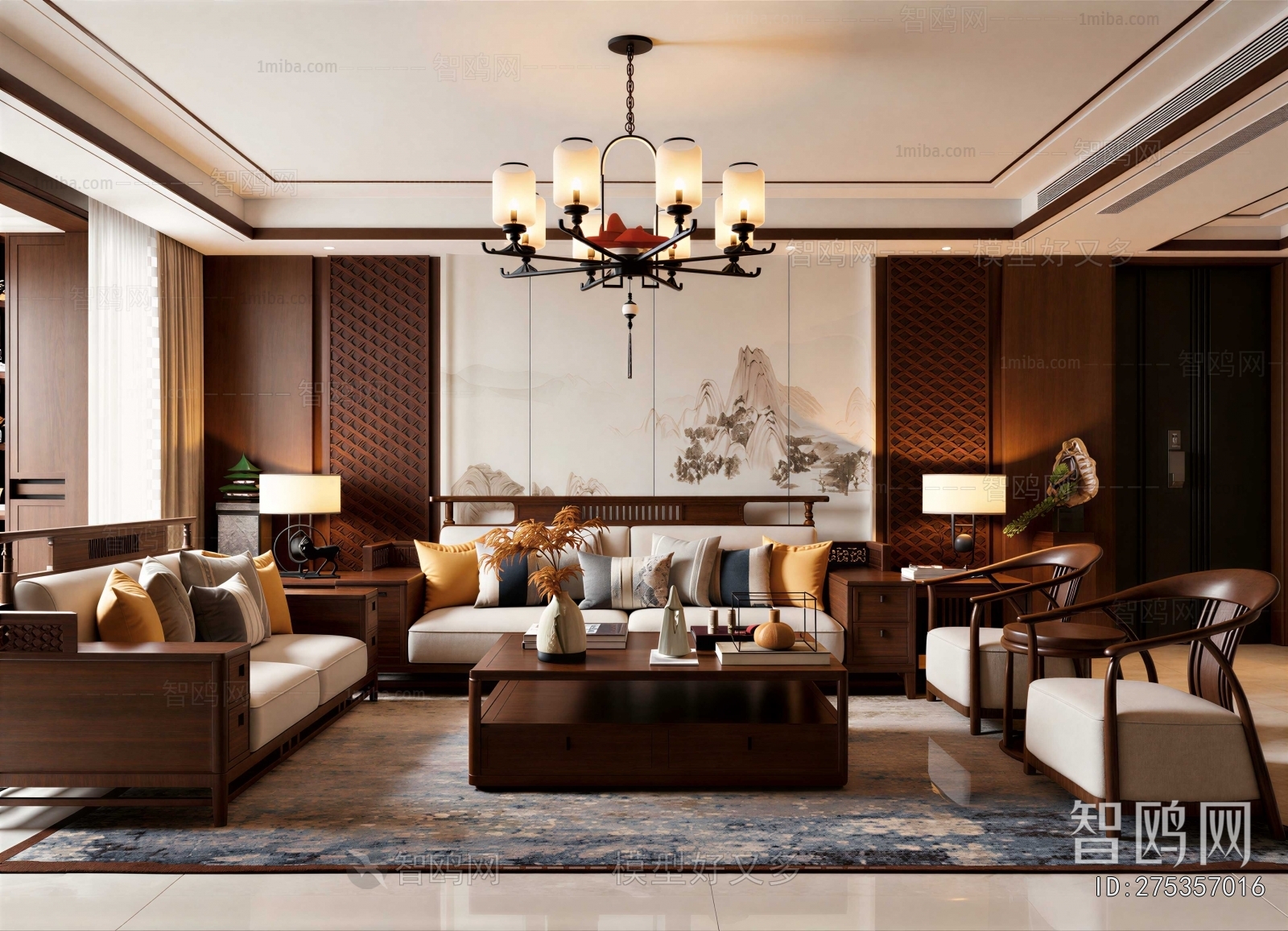 New Chinese Style A Living Room