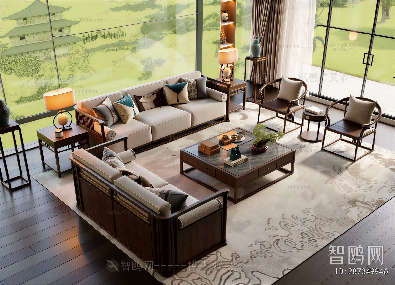 New Chinese Style Sofa Combination