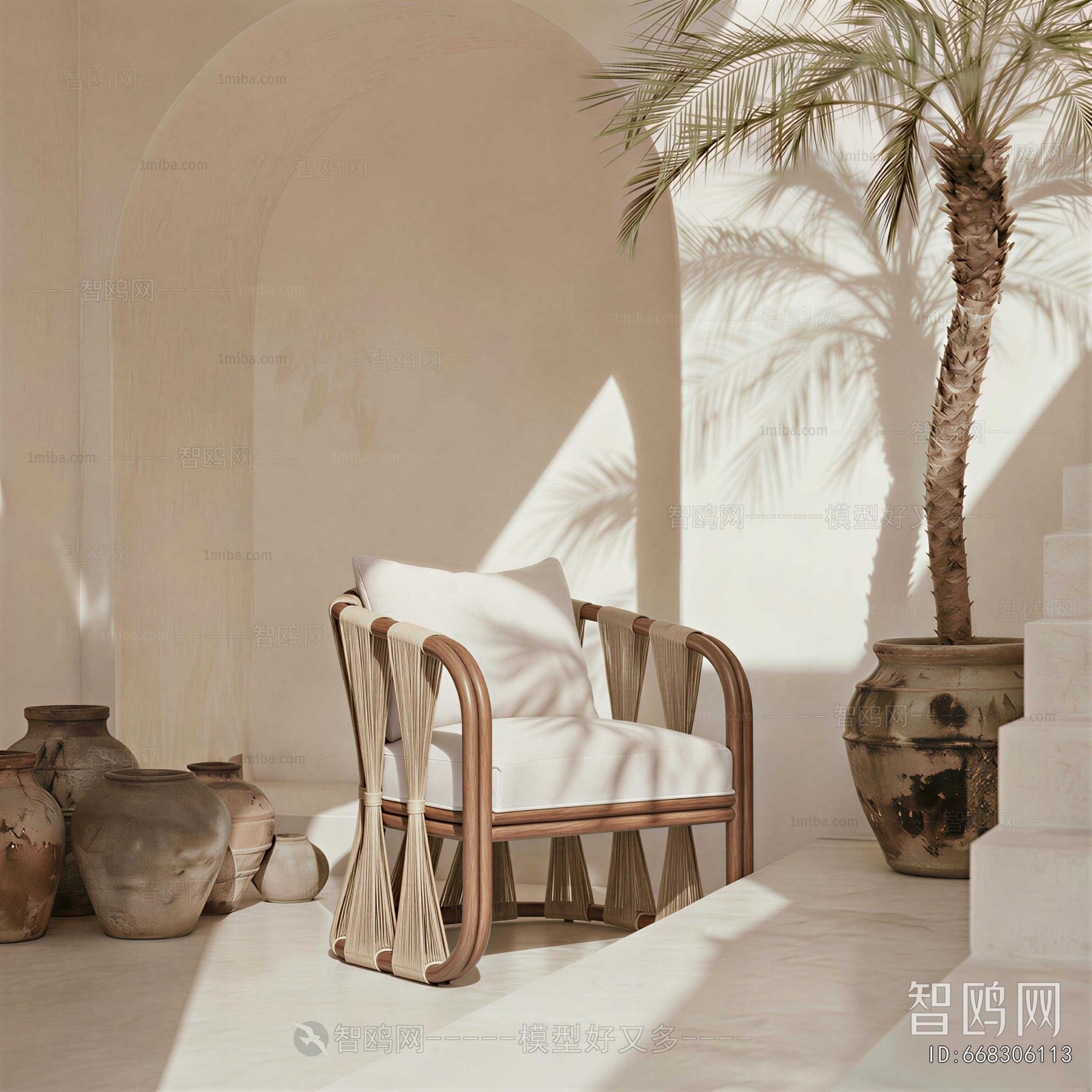 Wabi-sabi Style Lounge Chair