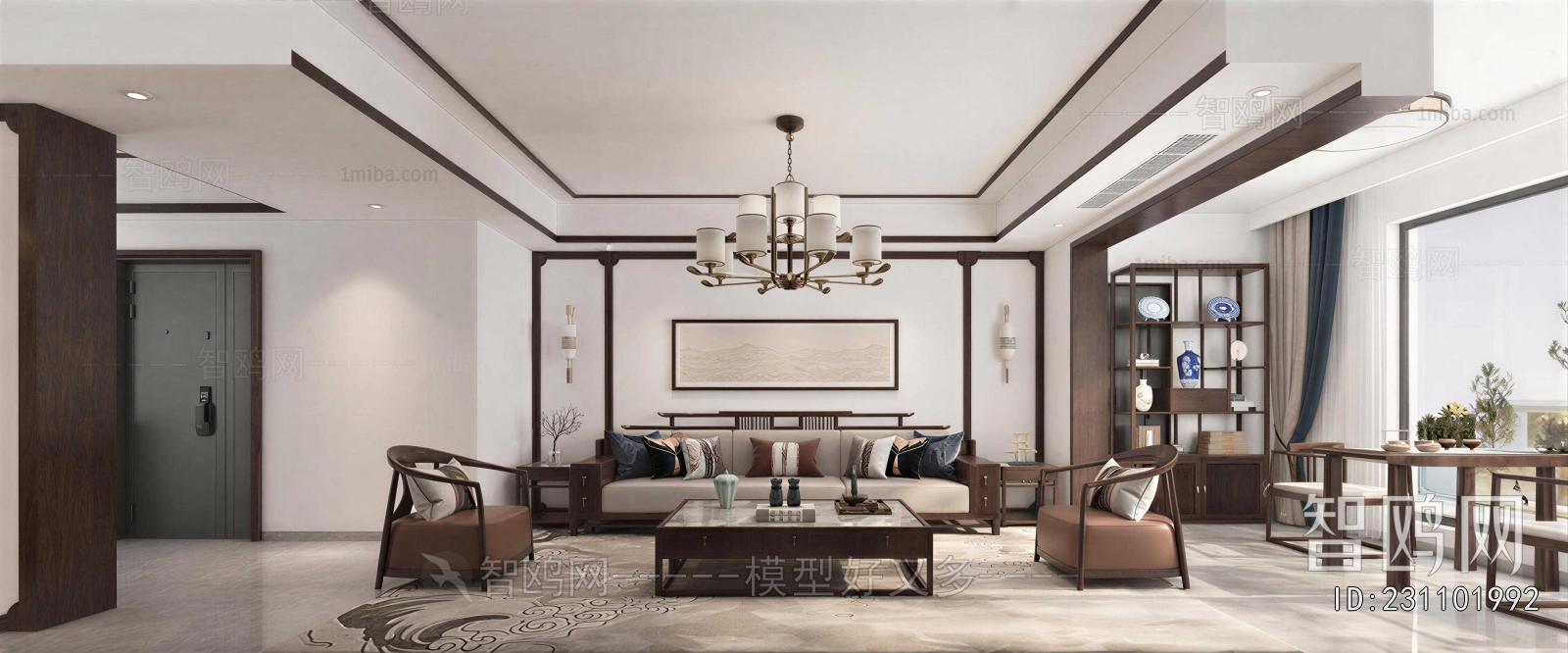 New Chinese Style A Living Room