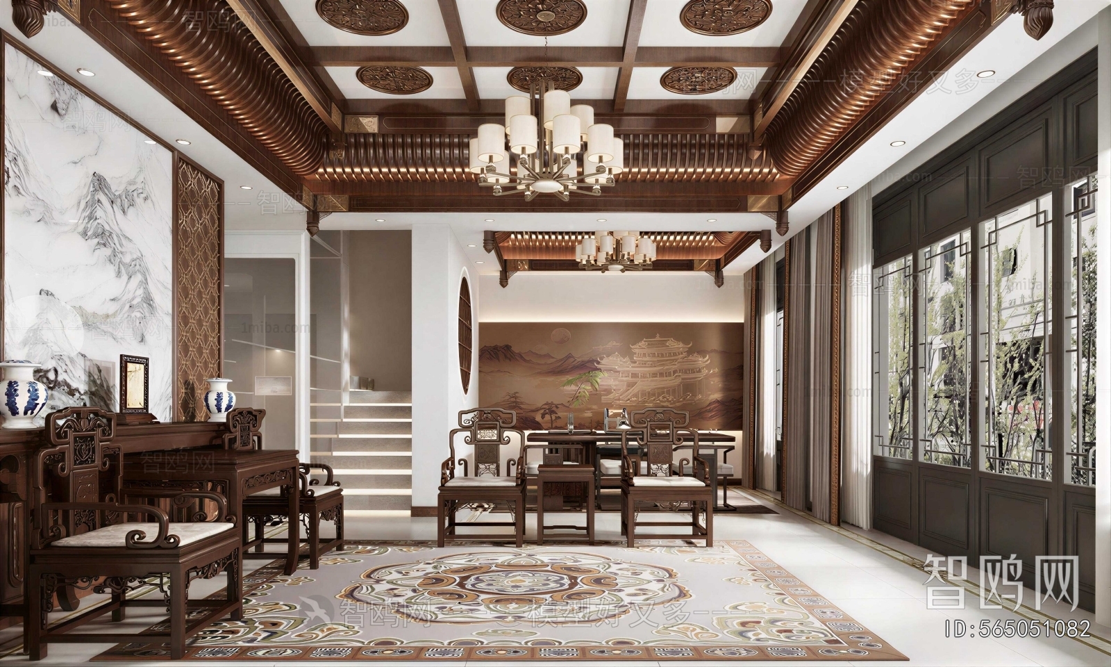 New Chinese Style A Living Room