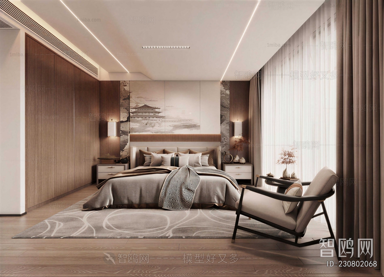 New Chinese Style Bedroom