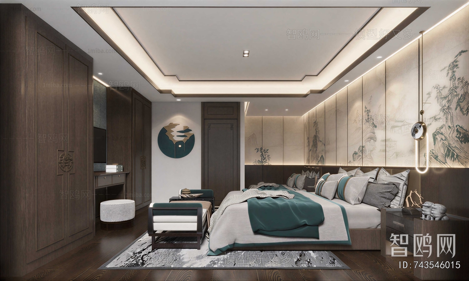 New Chinese Style Bedroom