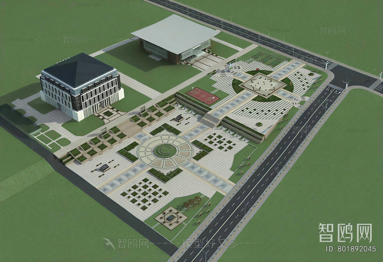 New Classical Style Architectural Bird's-eye View Planning