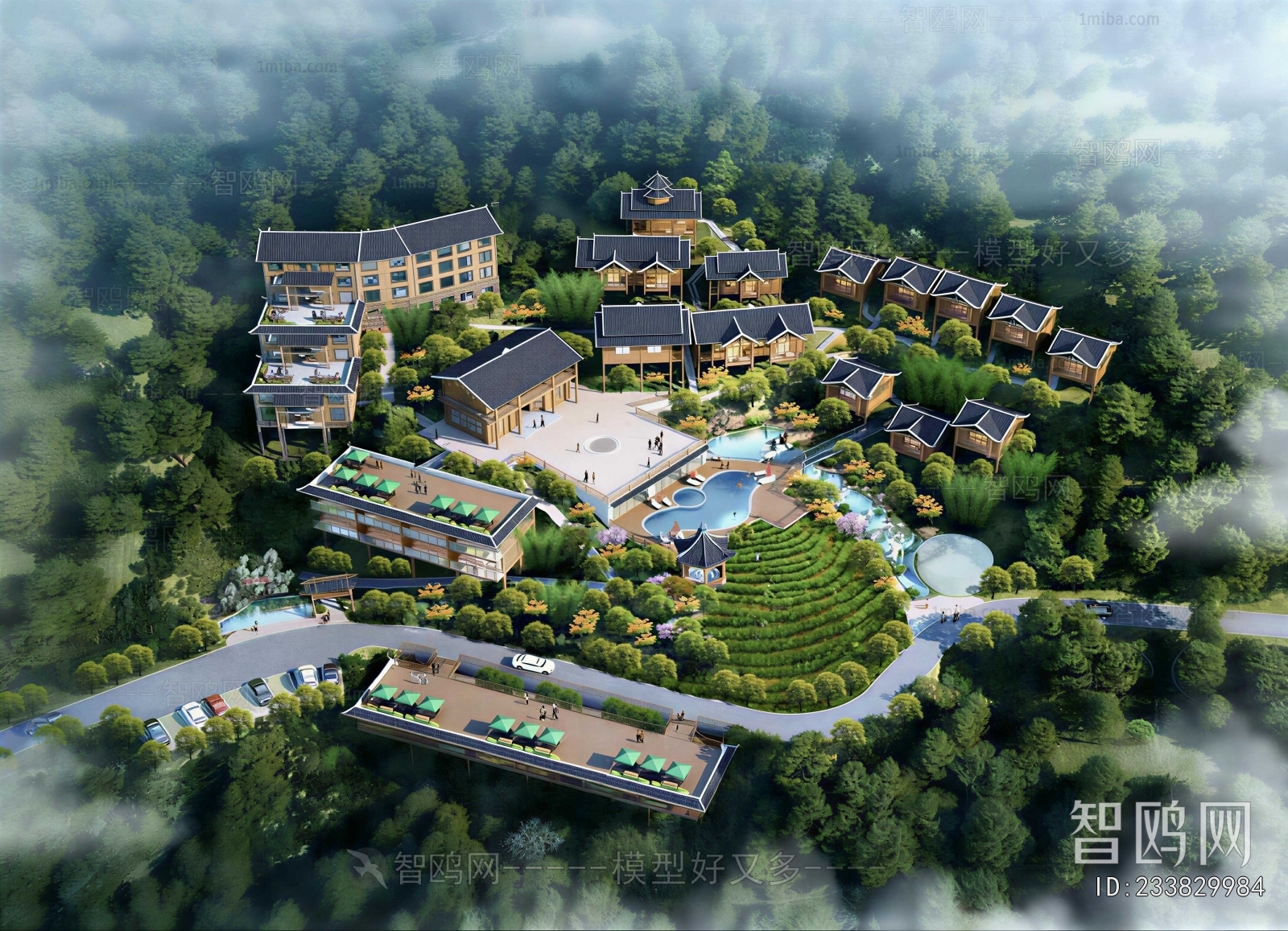 Modern Architectural Bird's-eye View Planning