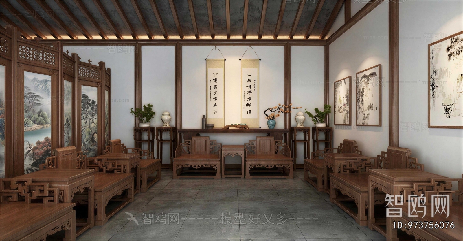 New Chinese Style A Living Room