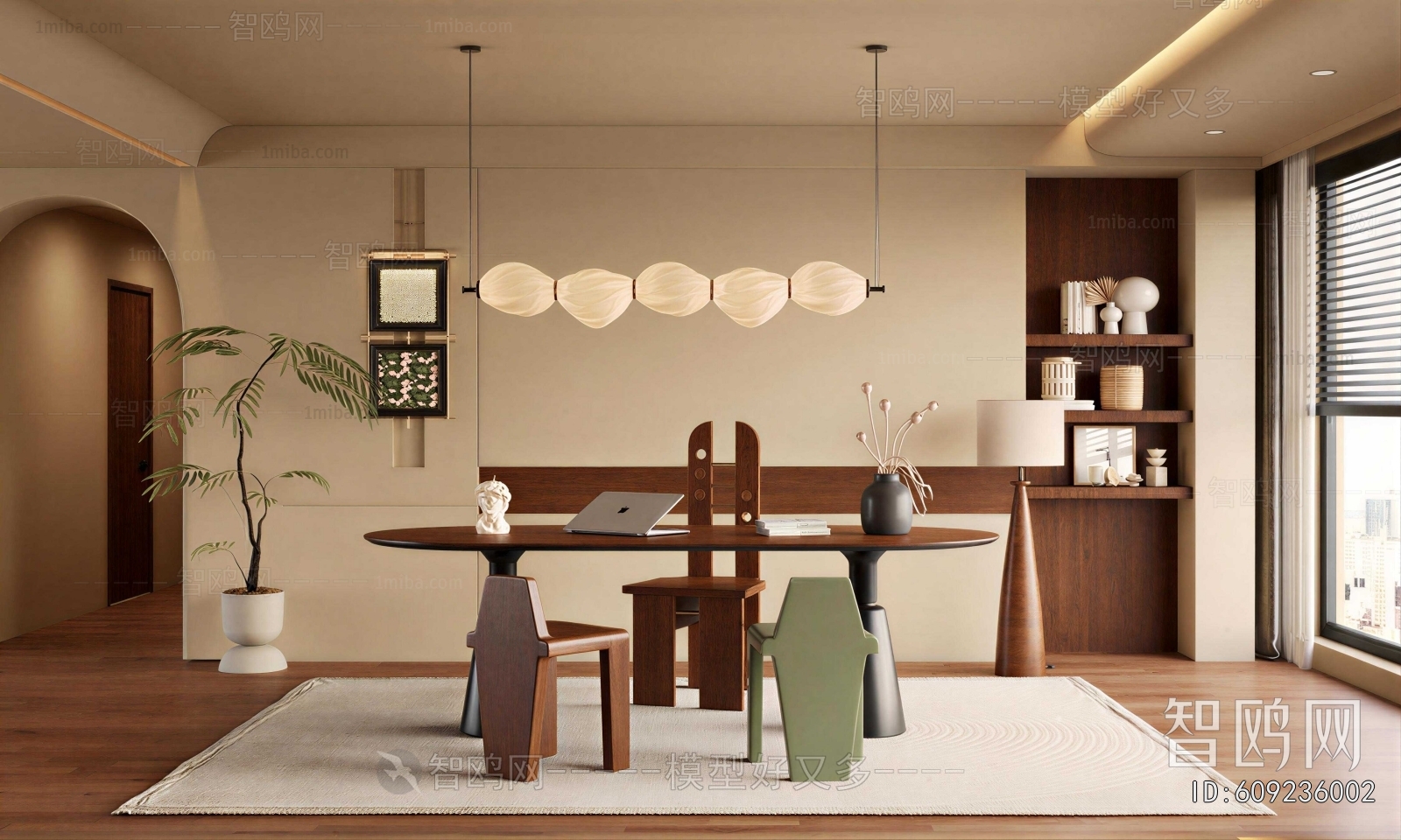 Wabi-sabi Style Study Space