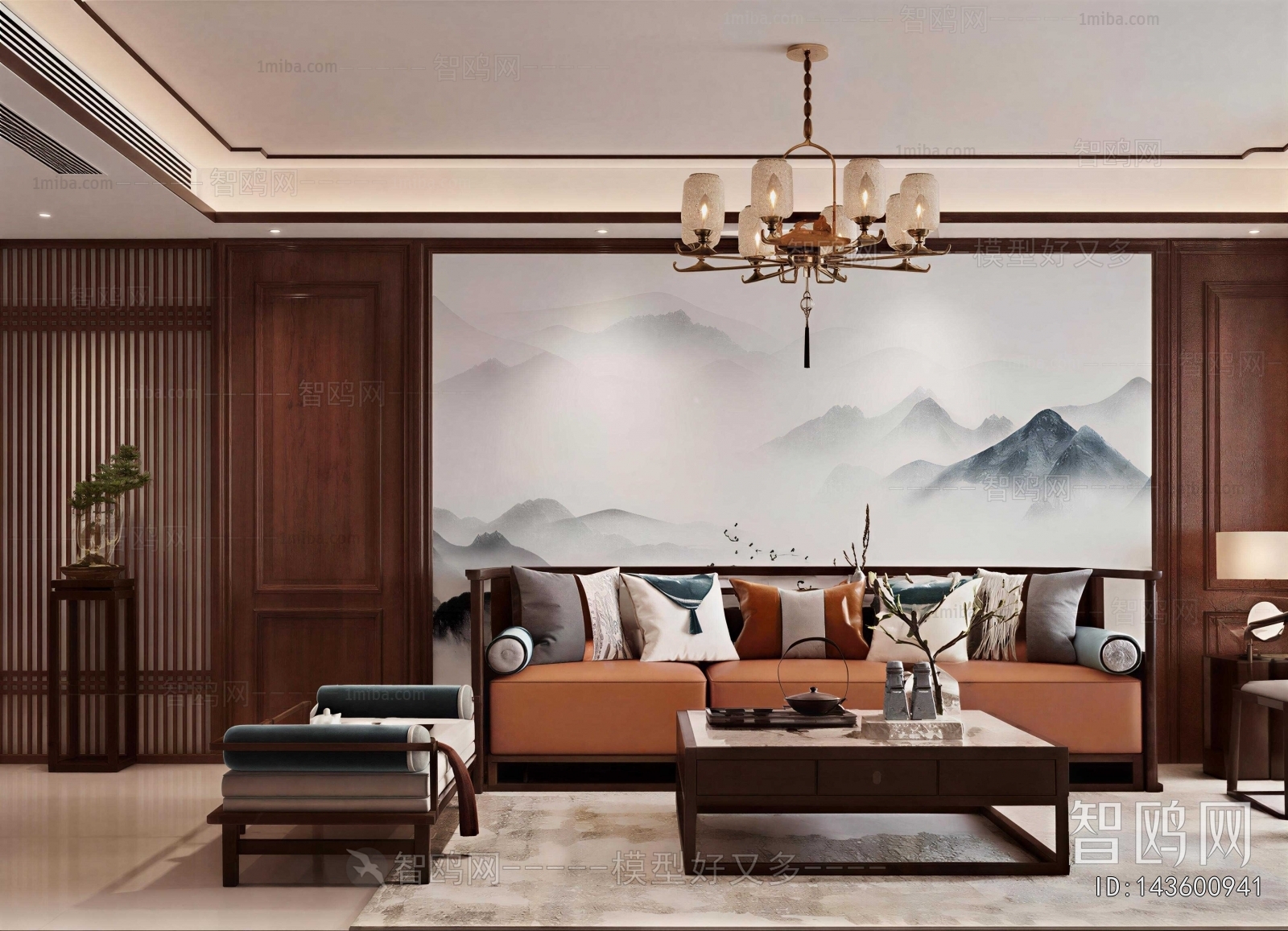 New Chinese Style A Living Room