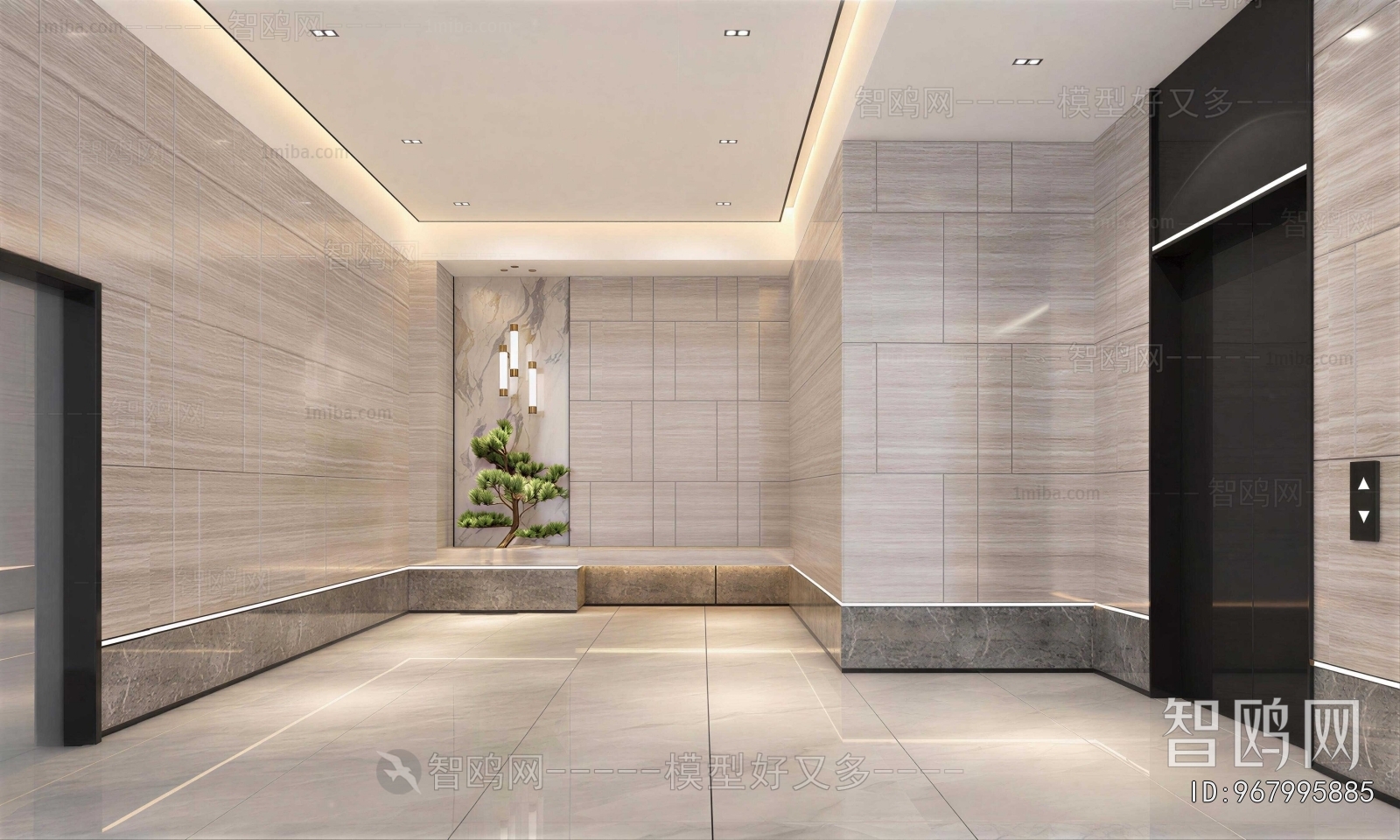 Modern Office Elevator Hall
