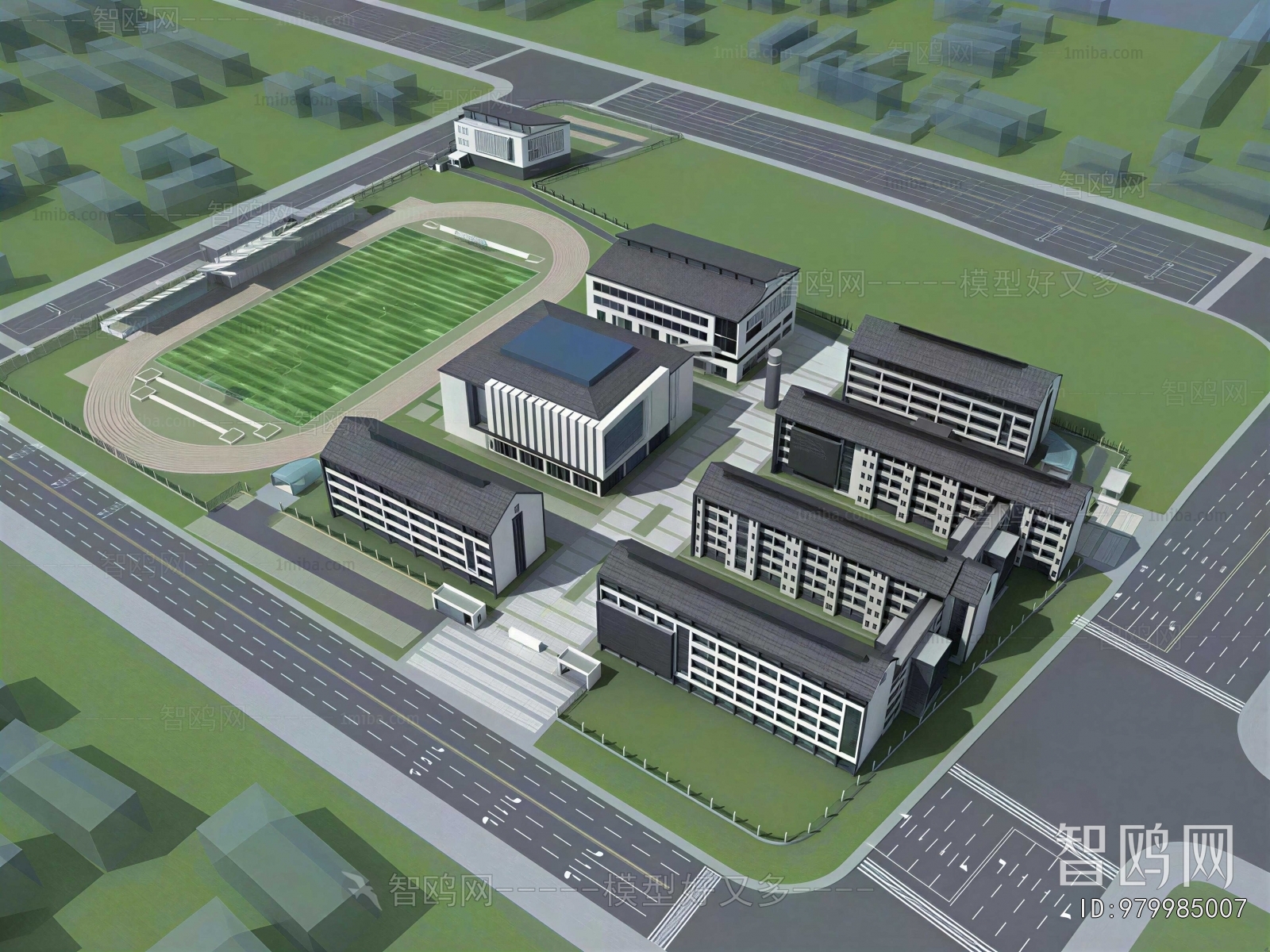 Modern Architectural Bird's-eye View Planning