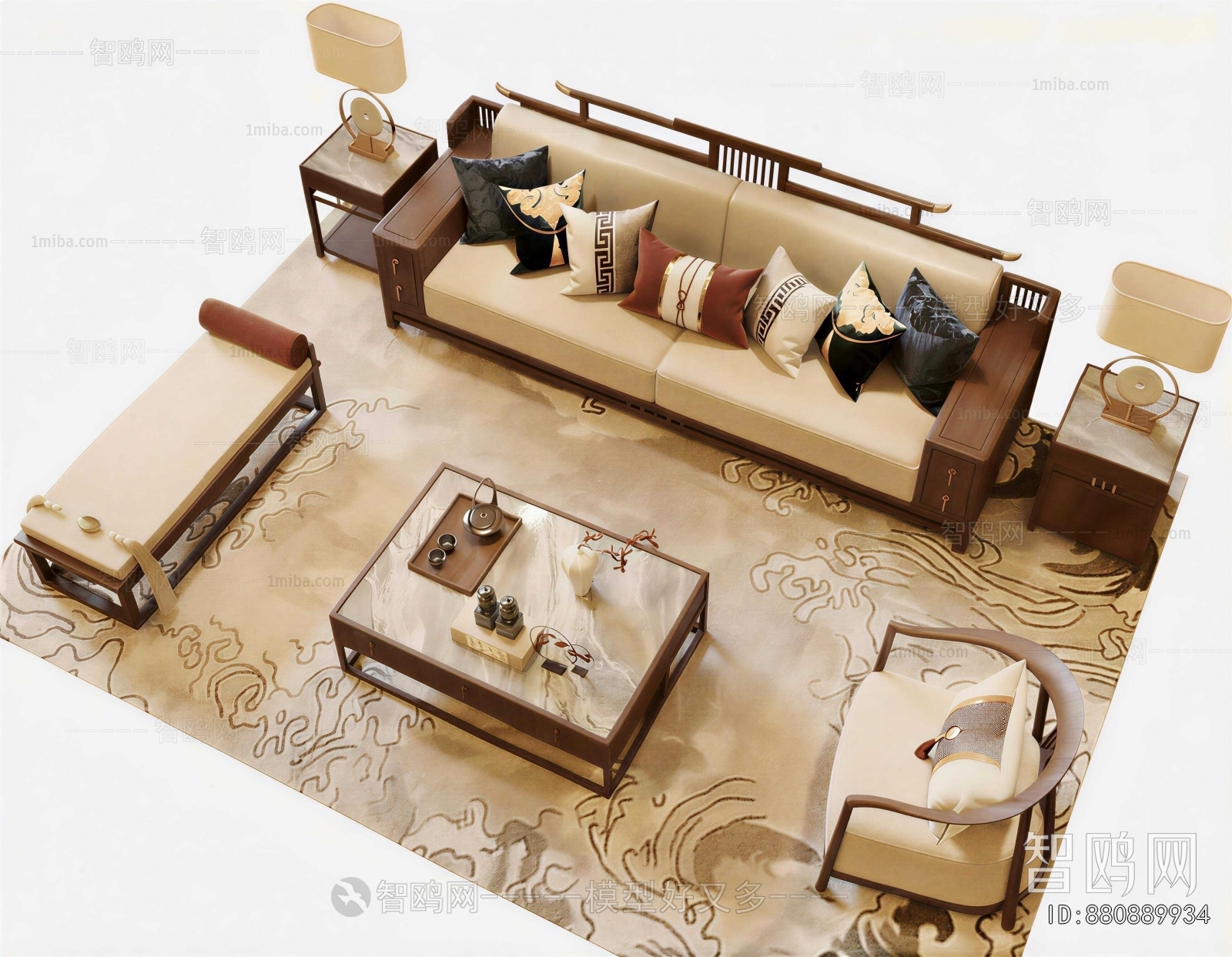 New Chinese Style Sofa Combination