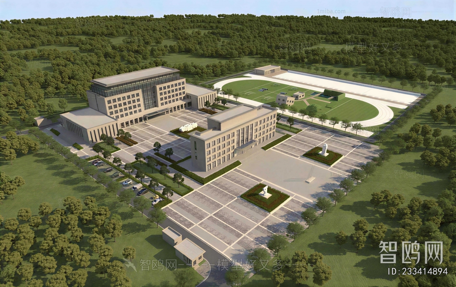 New Classical Style Architectural Bird's-eye View Planning