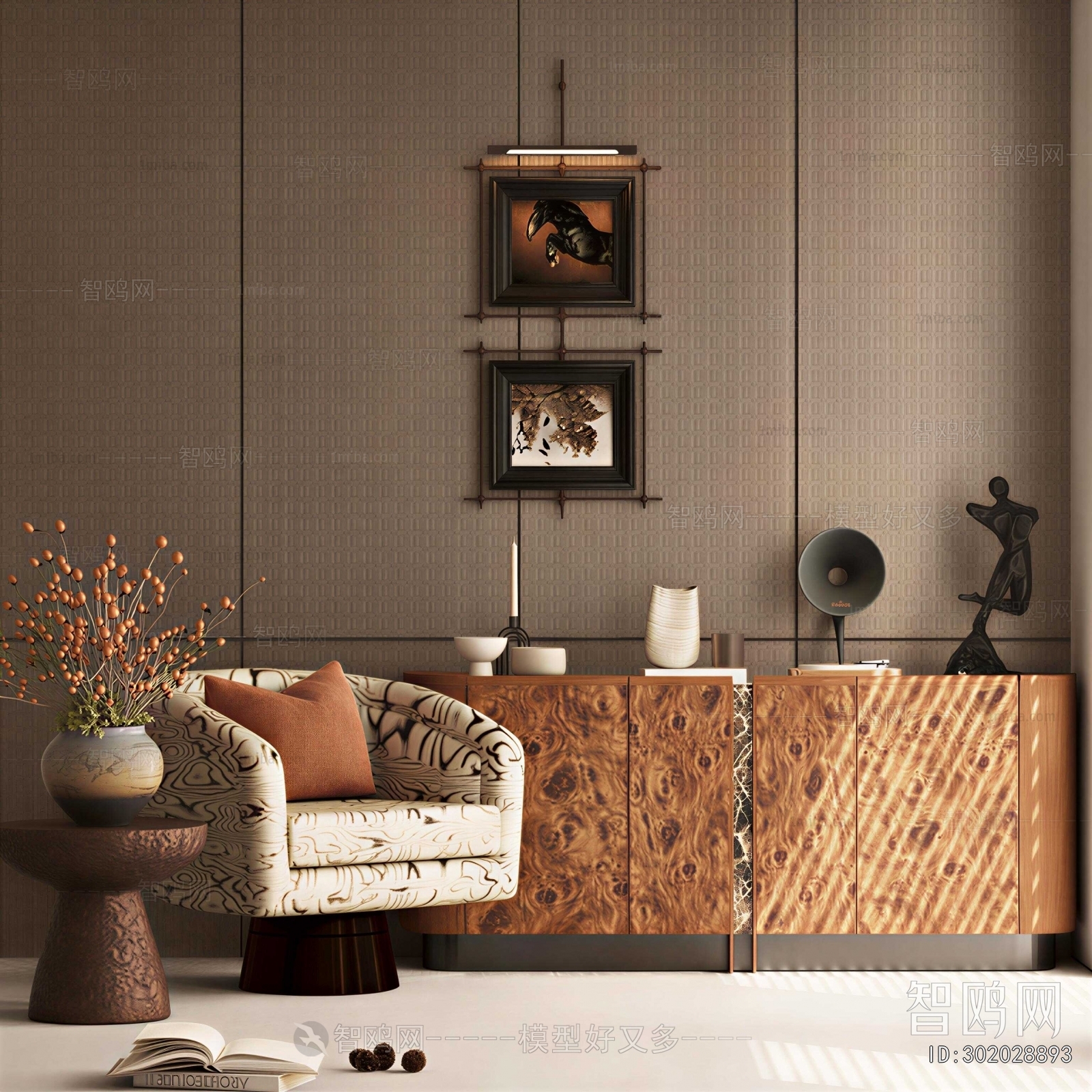 Wabi-sabi Style Single Sofa