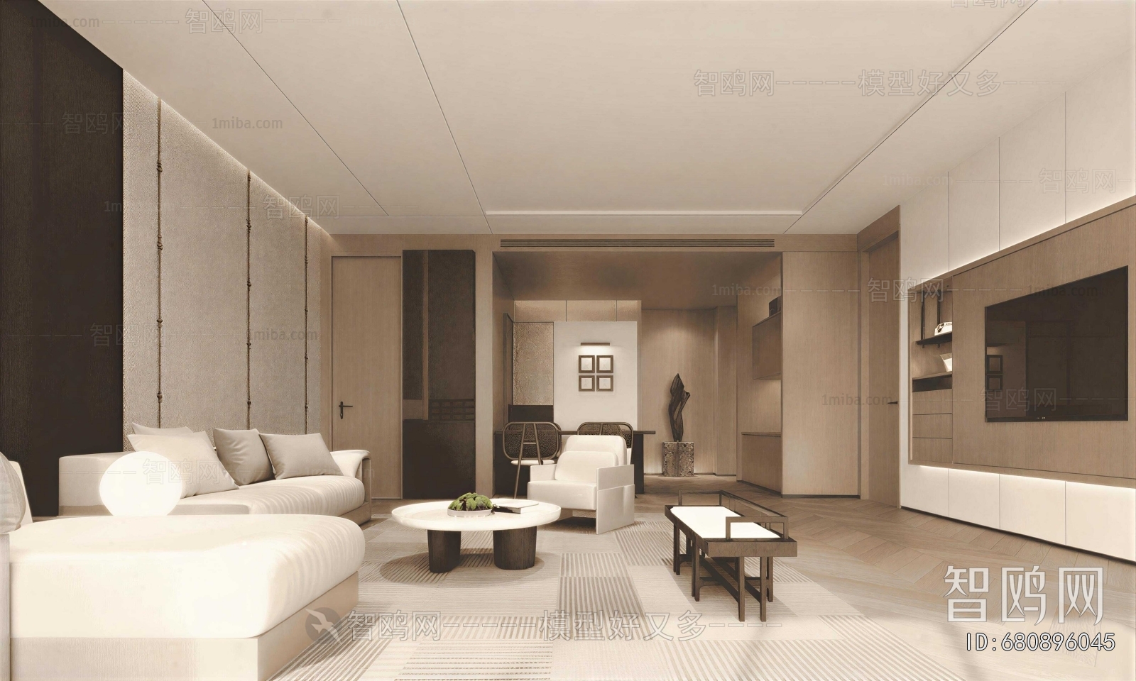 New Chinese Style A Living Room