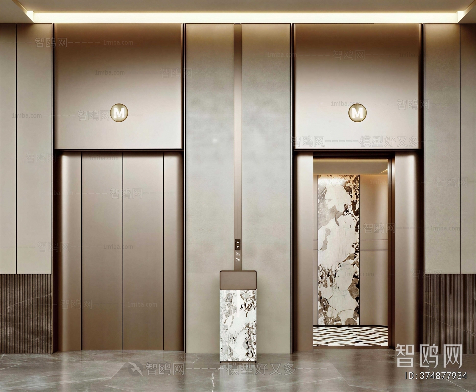 Modern Office Elevator Hall