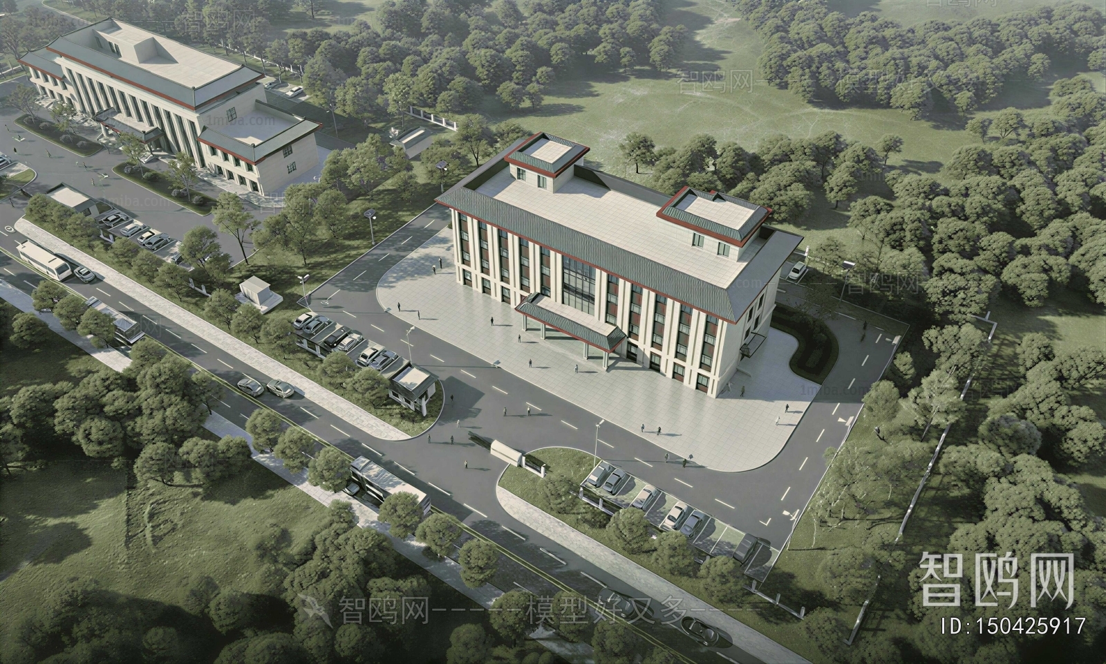 New Chinese Style Appearance Of Commercial Building