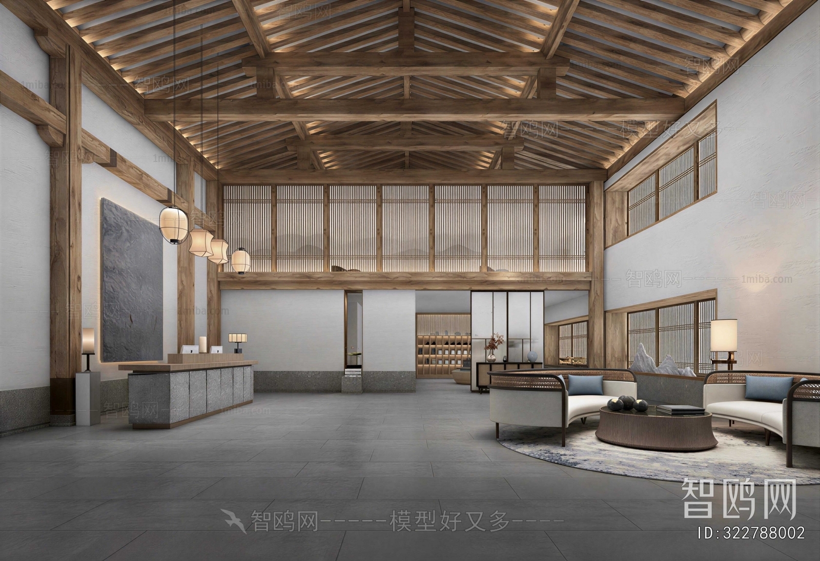New Chinese Style Office Reception Desk