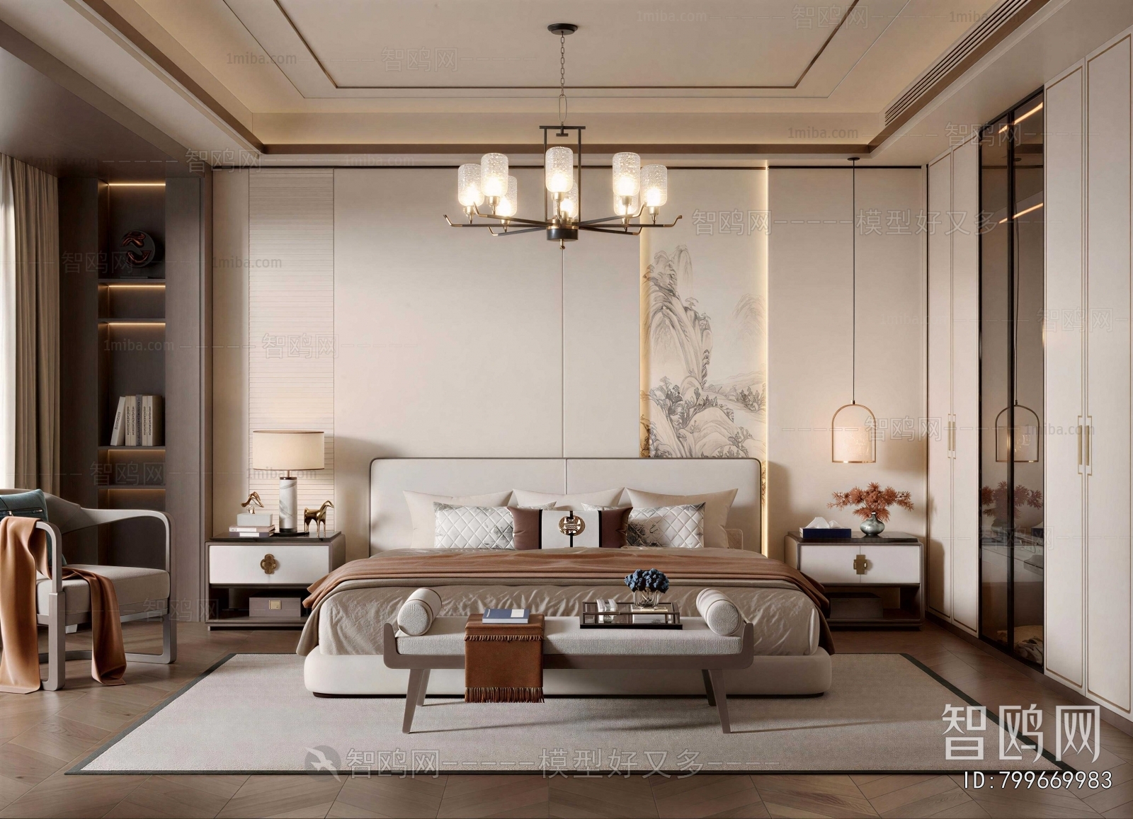 New Chinese Style Bedroom
