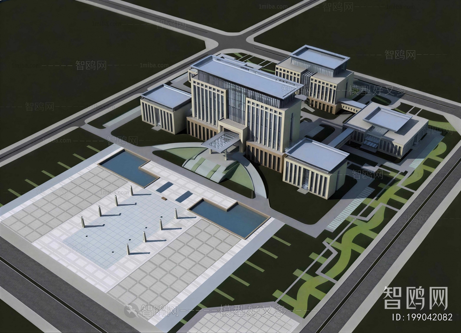 New Classical Style Architectural Bird's-eye View Planning