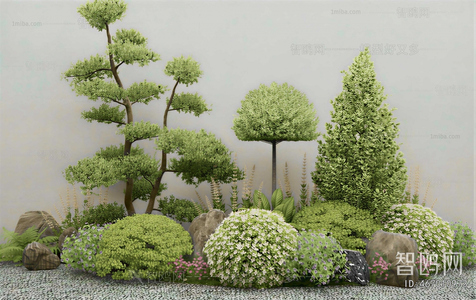 New Chinese Style Plant Pile