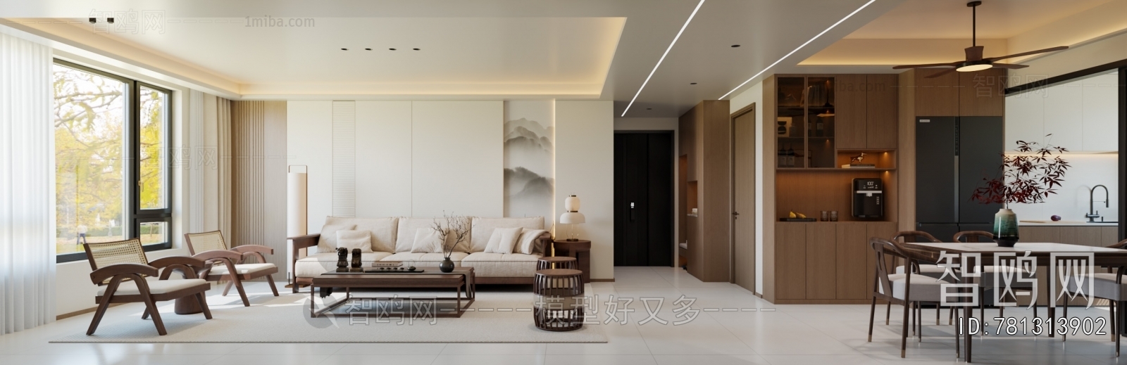 New Chinese Style A Living Room