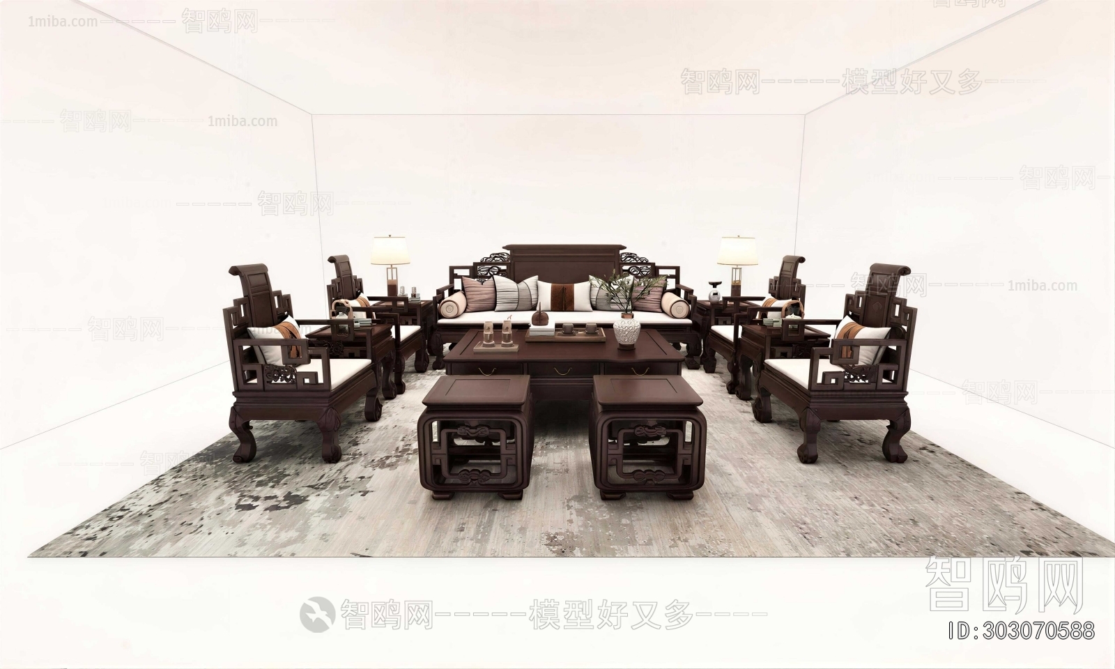 New Chinese Style Sofa Combination