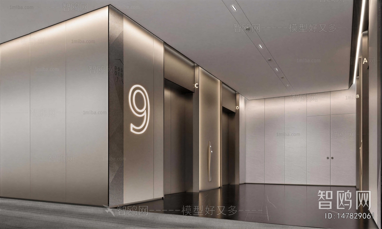 Modern Office Elevator Hall