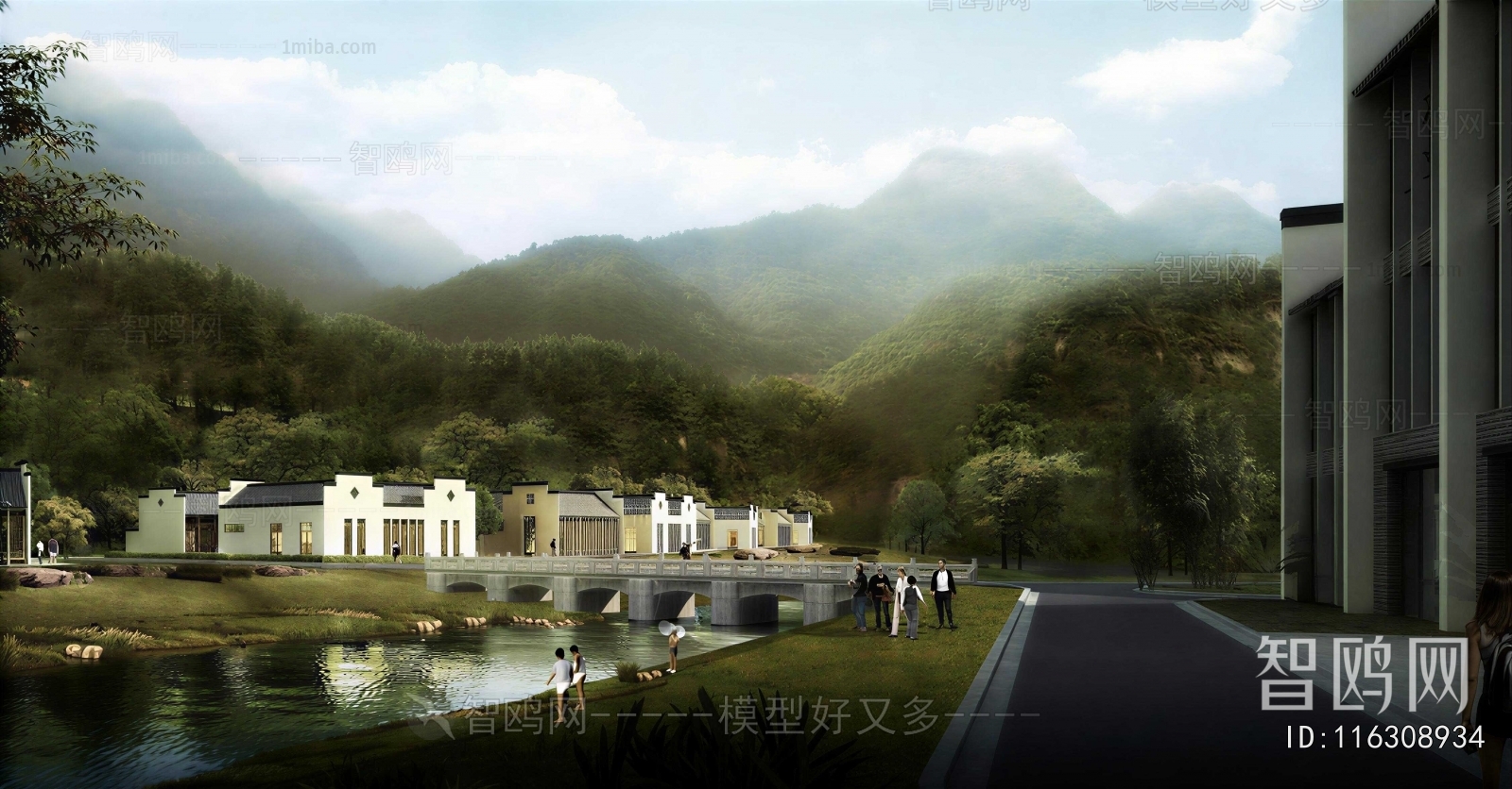 New Chinese Style Appearance Of Commercial Building