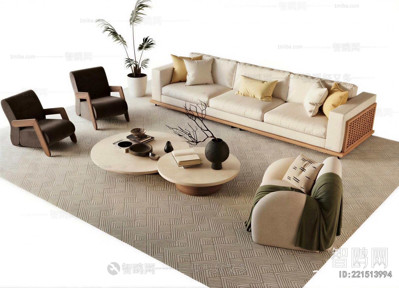 Wabi-sabi Style Sofa Combination