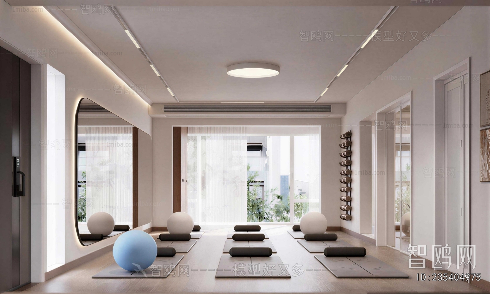 Wabi-sabi Style Yoga Room