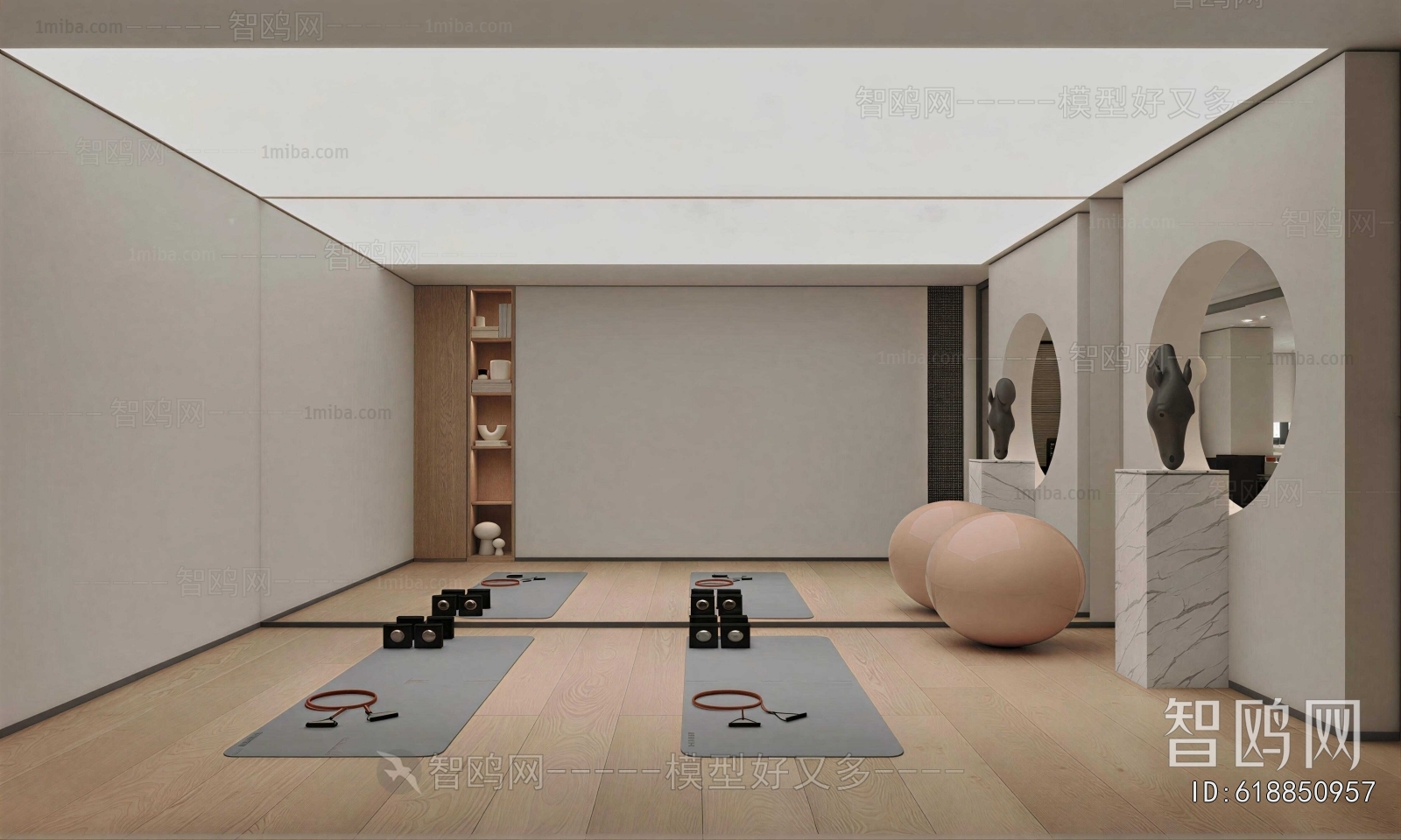 Wabi-sabi Style Yoga Room
