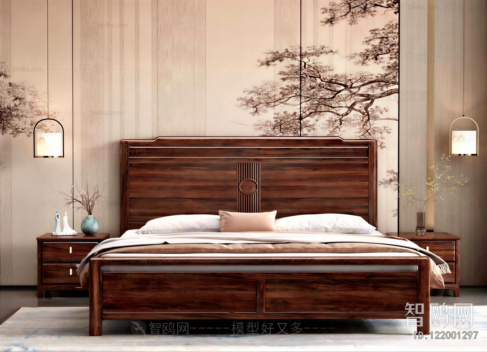 New Chinese Style Double Bed