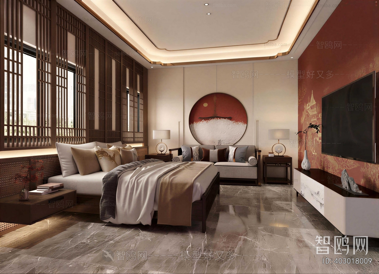 New Chinese Style Bedroom