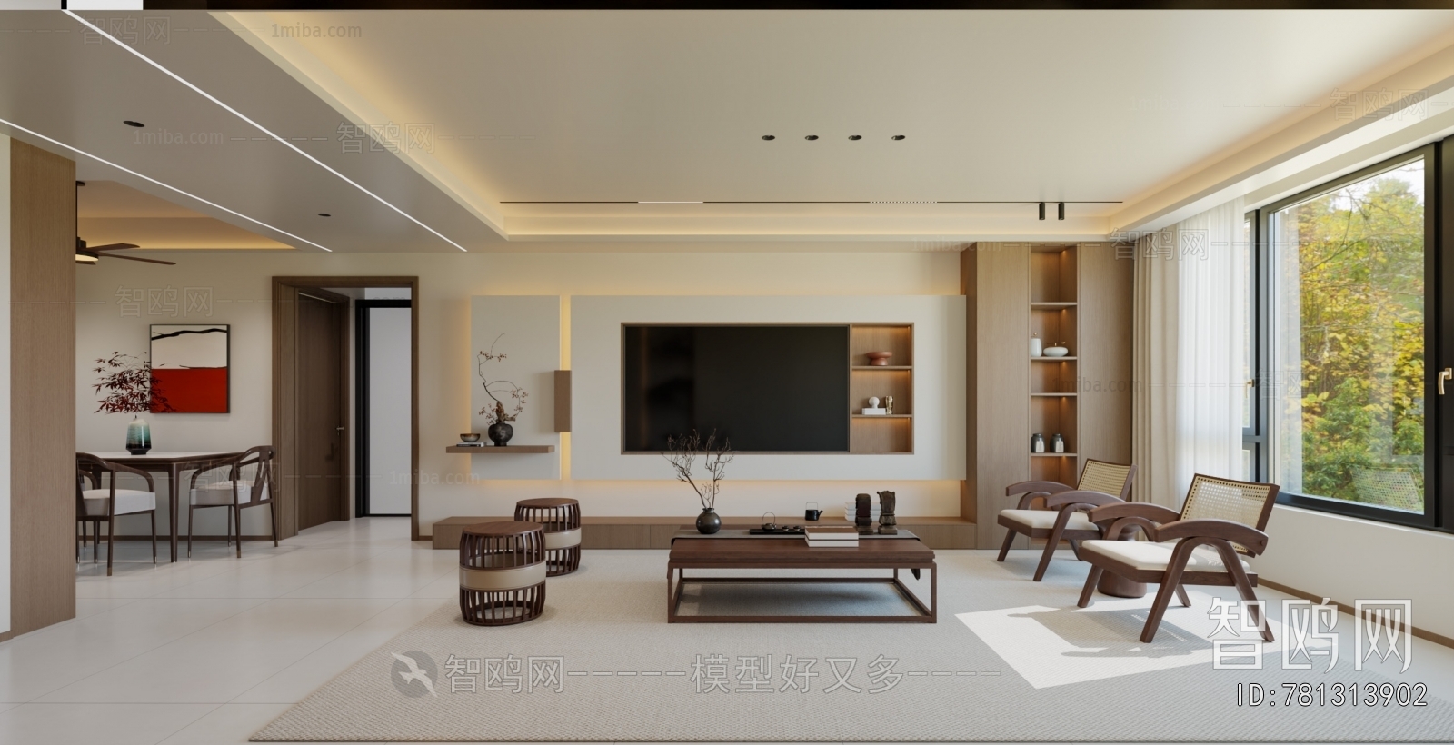 New Chinese Style A Living Room