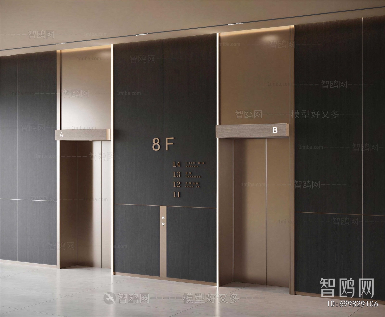 Modern Office Elevator Hall