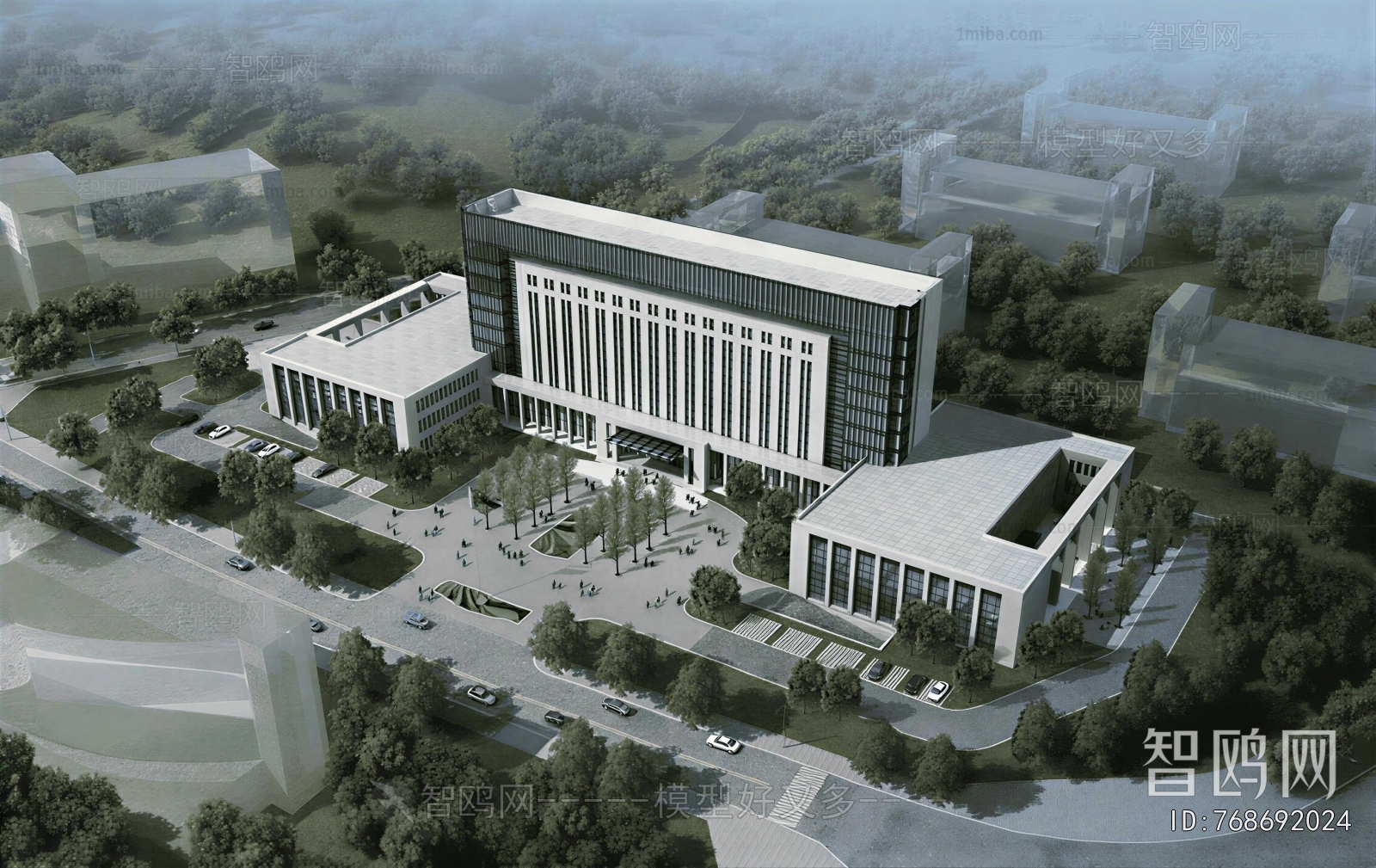 Modern Architectural Bird's-eye View Planning