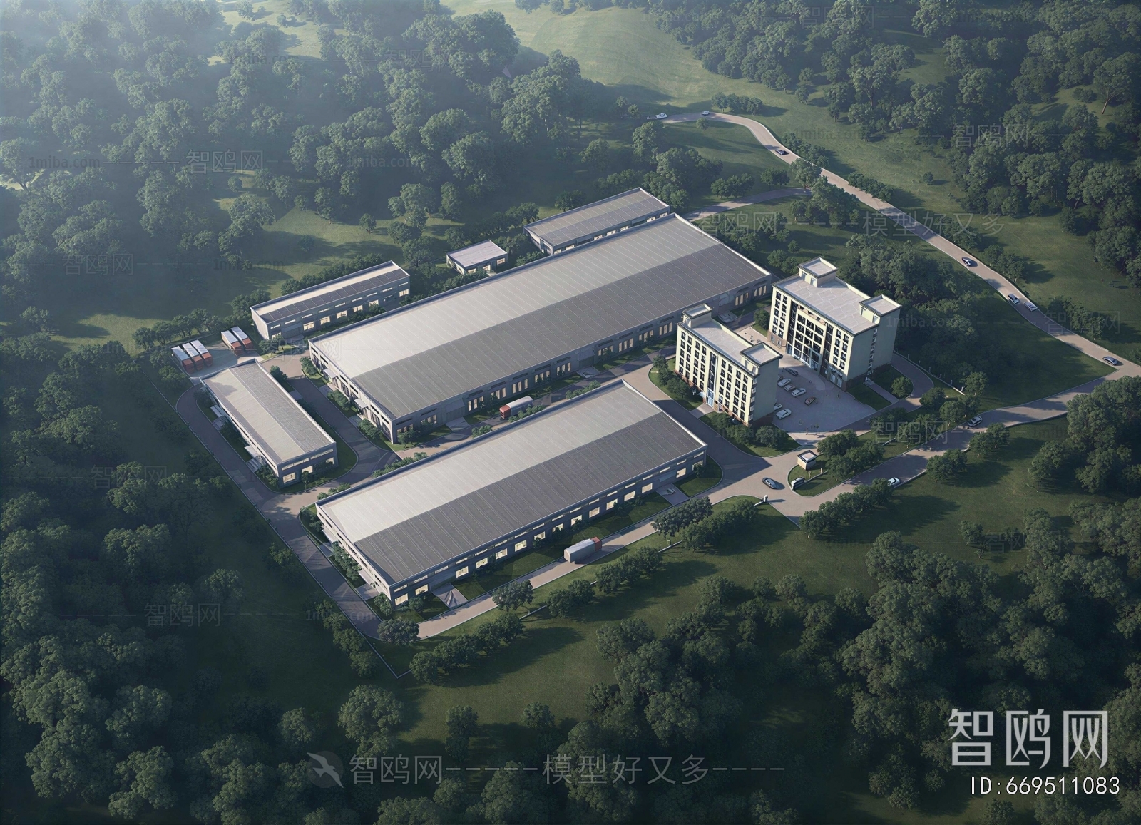 Modern Architectural Bird's-eye View Planning