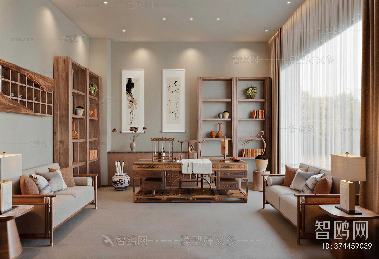New Chinese Style Study Space