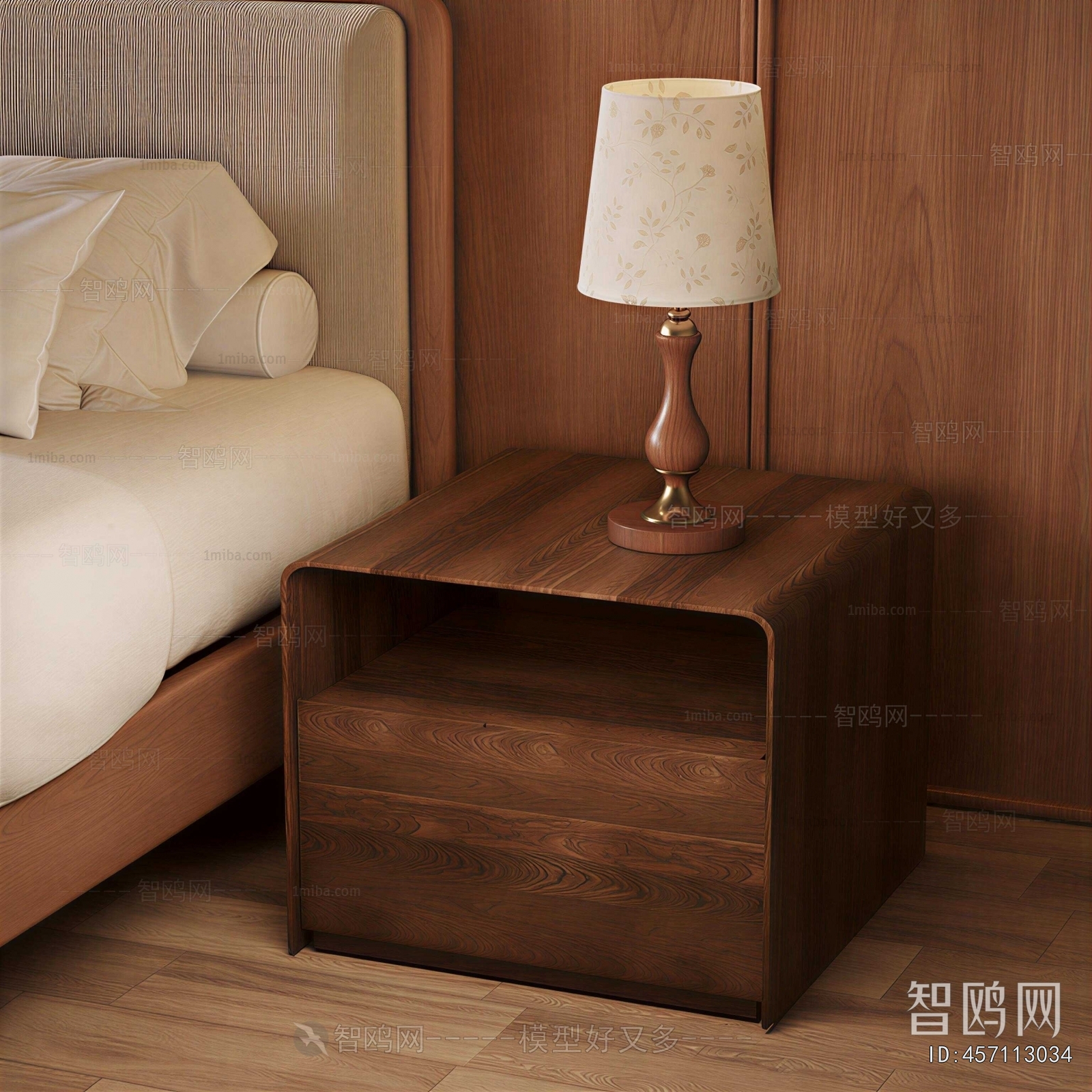 Wabi-sabi Style Bedside Cupboard