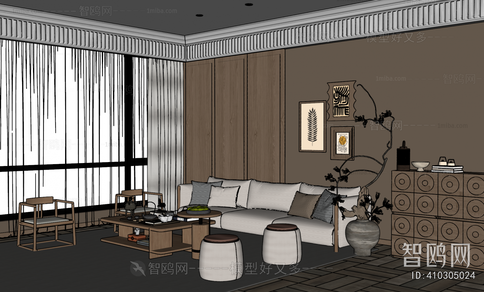 New Chinese Style A Living Room