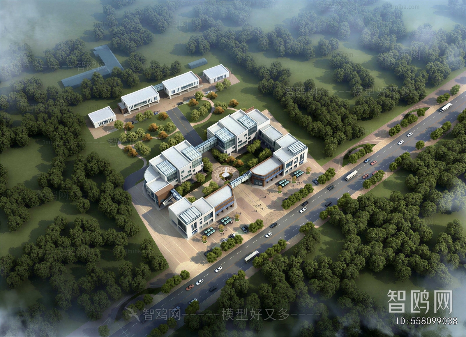 Modern Architectural Bird's-eye View Planning
