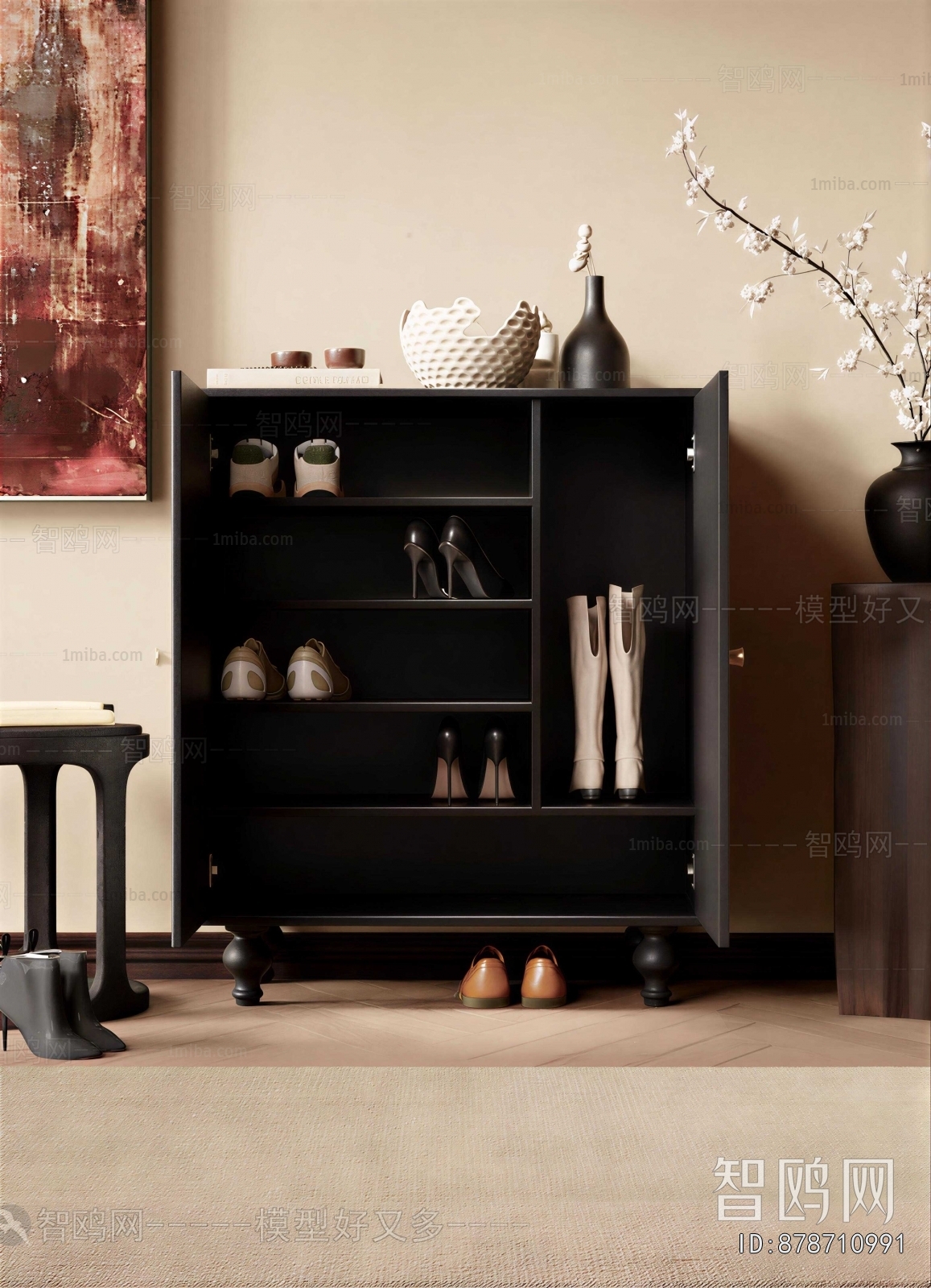 Wabi-sabi Style Shoe Cabinet