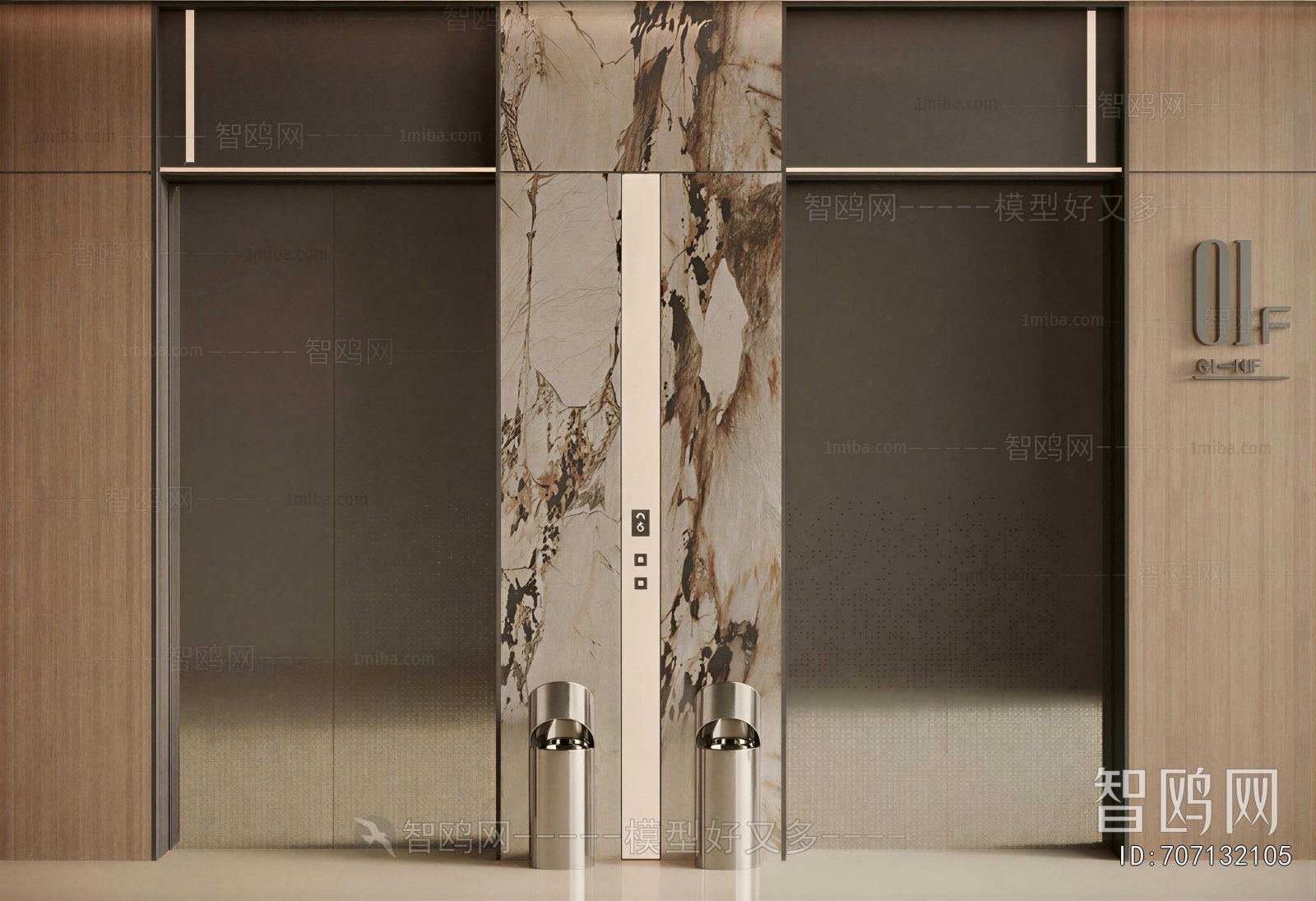 Modern Office Elevator Hall