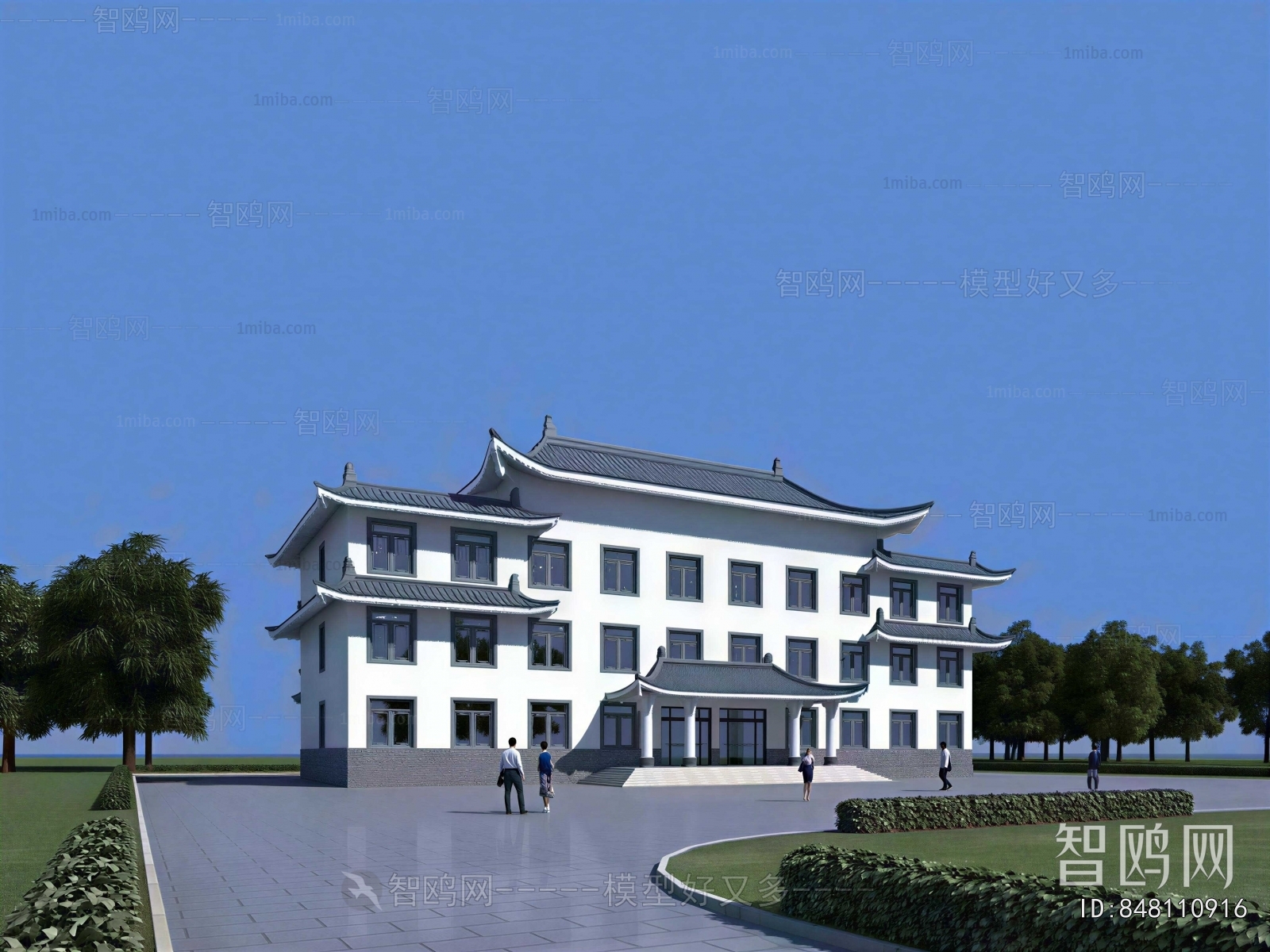 New Chinese Style Appearance Of Commercial Building