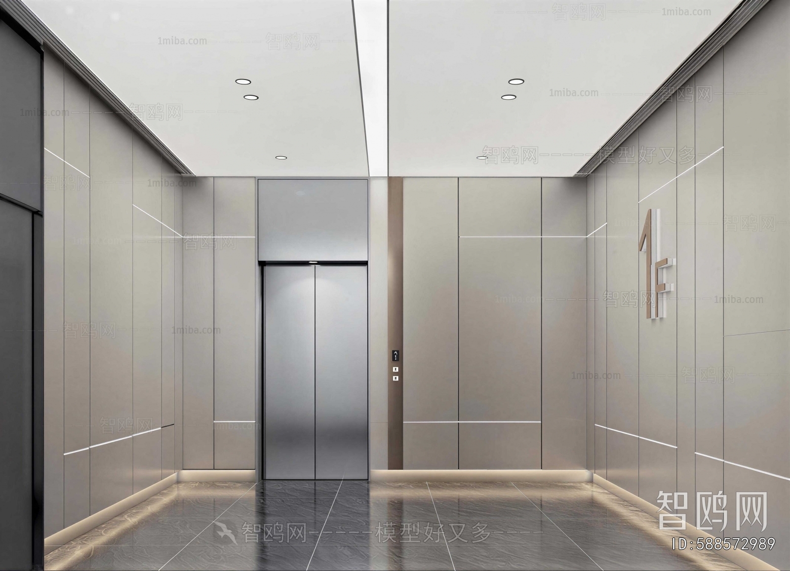 Modern Office Elevator Hall