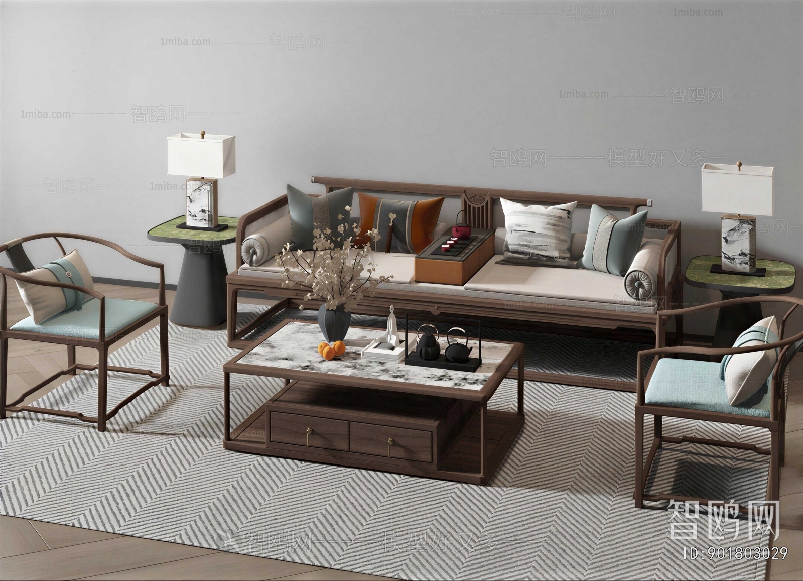 New Chinese Style Sofa Combination