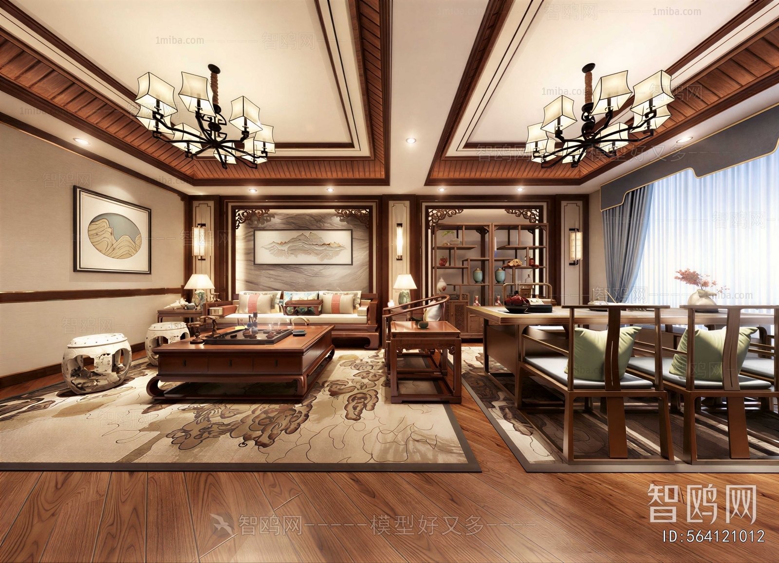 New Chinese Style A Living Room